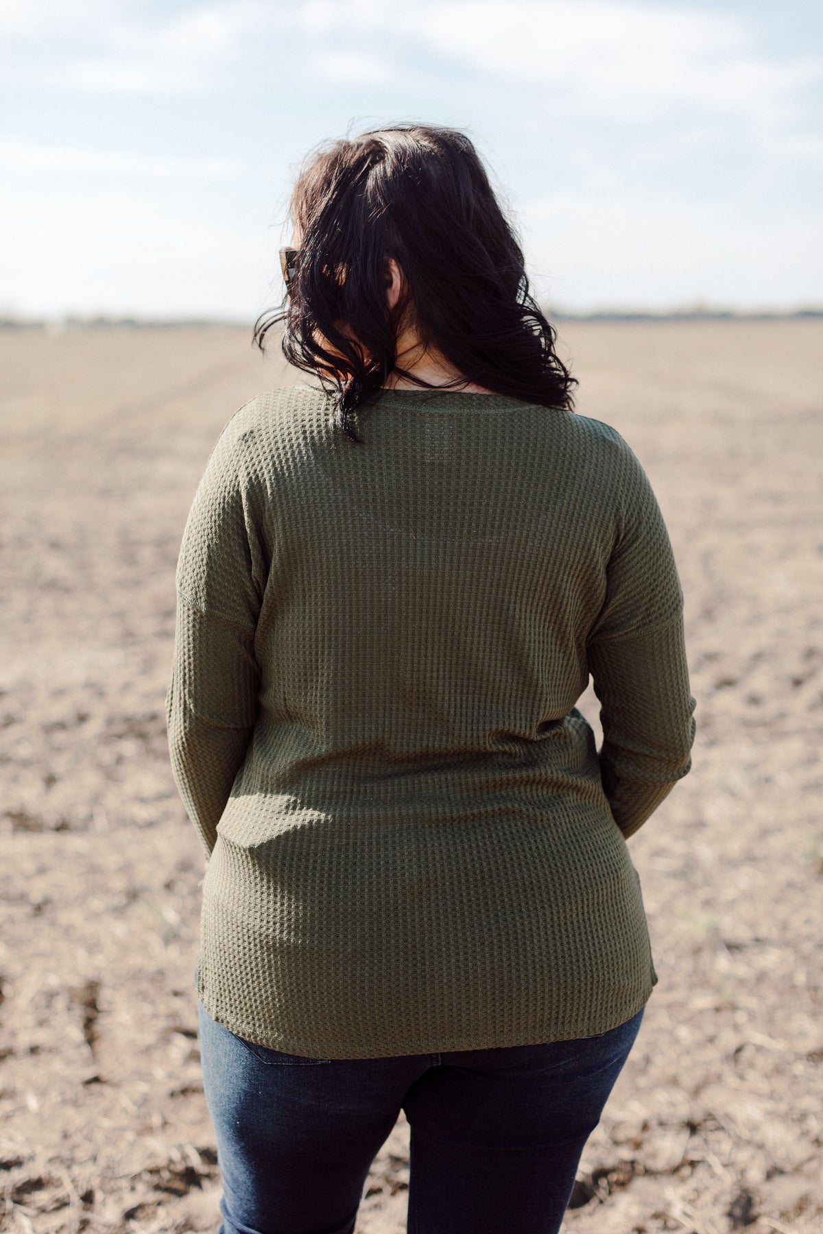 Finding True Love Waffle Knit Top- Olive