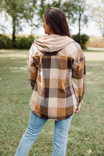 Finding You- Cream Hooded Flannel