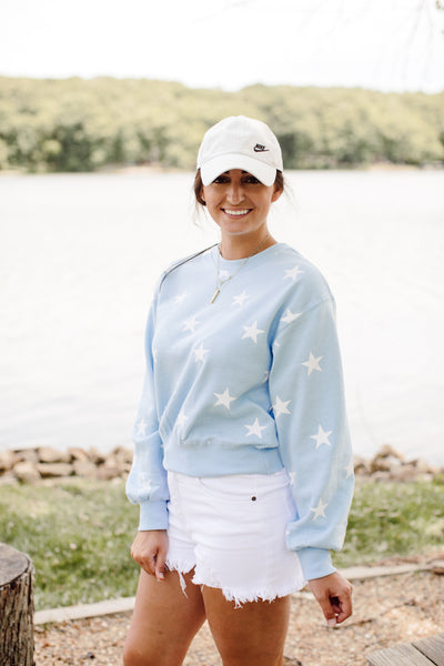 Committed to You Light Blue Crewneck Sweatshirt.