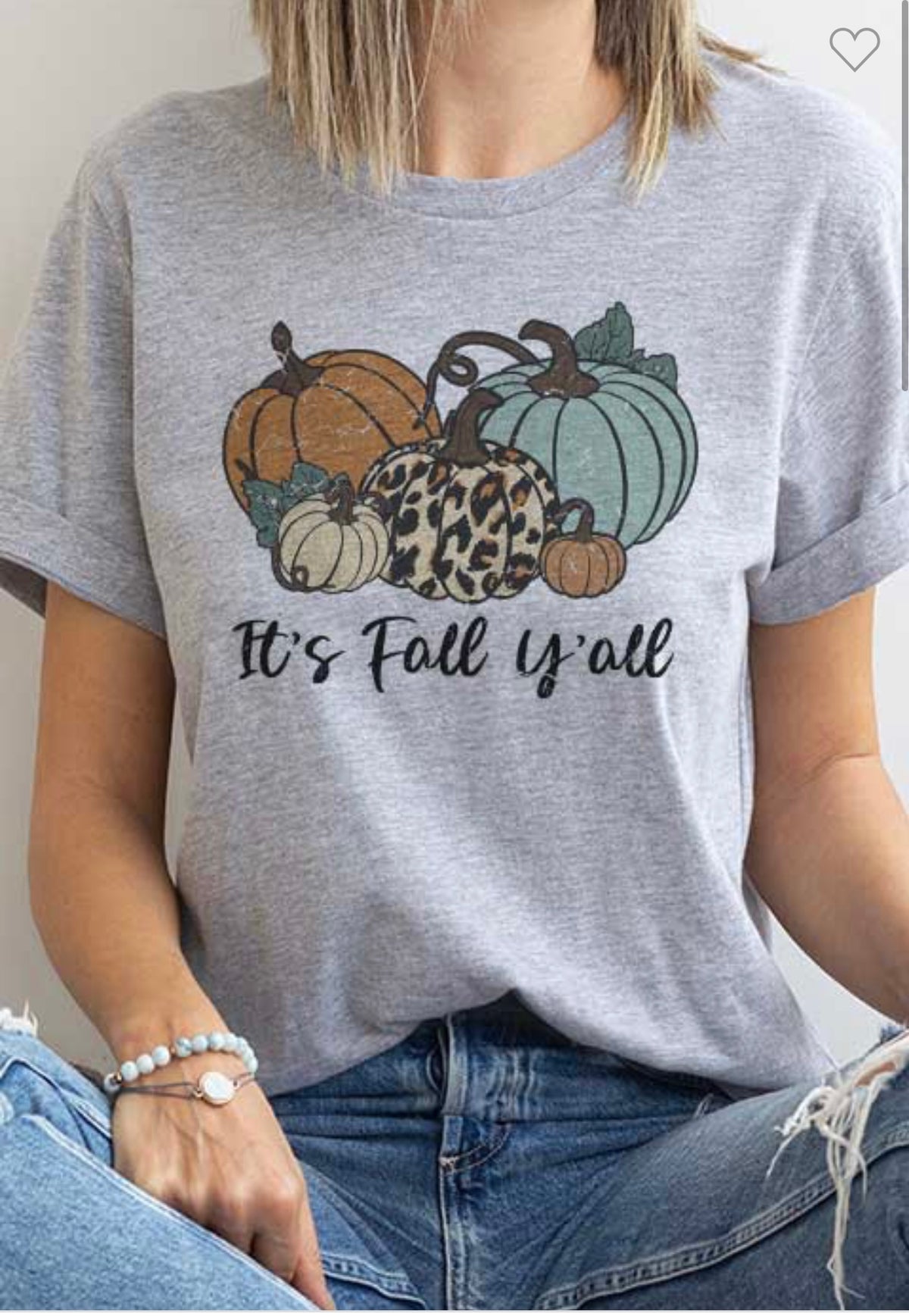 It's Fall Y'all-  Grey Graphic Tee
