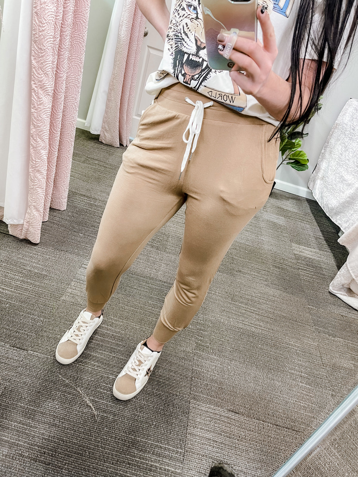 Nobodys Love Mid-Weight Joggers-Camel