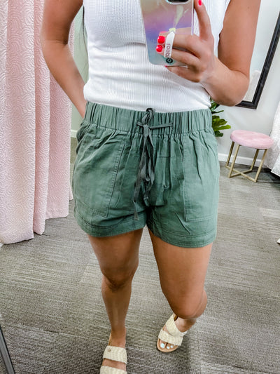 Dream On Casual Shorts-Green