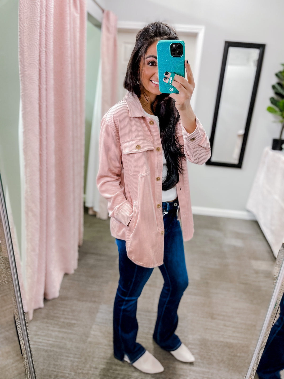 Give it All- Pink Corduroy Jacket