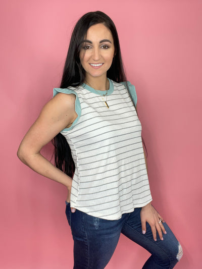 Falling for You Striped Sleeveless Top