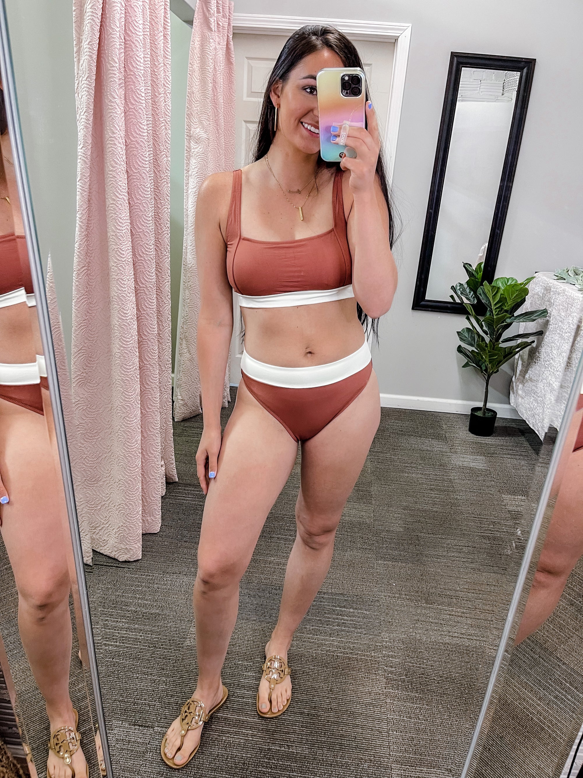Two-toned Bikini Bottom- Rust