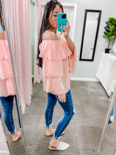 Need You By Me- Blush Off the Shoulder Top