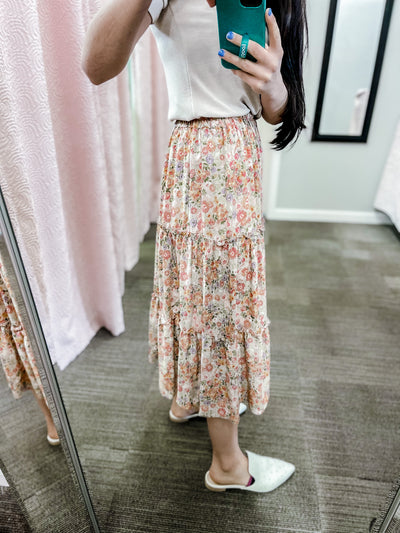 Cover Me Up- Floral Layered Skirt