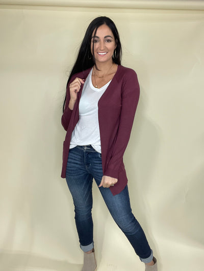 Learned My Lesson- Burgundy Cardigan