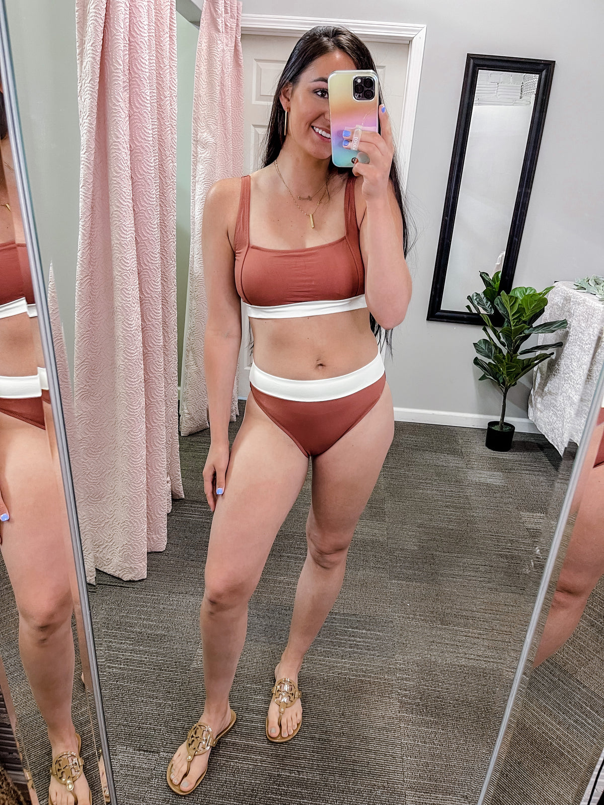Two-toned Bikini Top- Rust