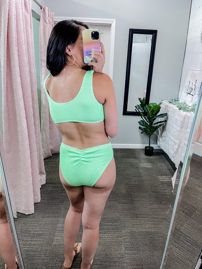 Textured Bikini Top- Green