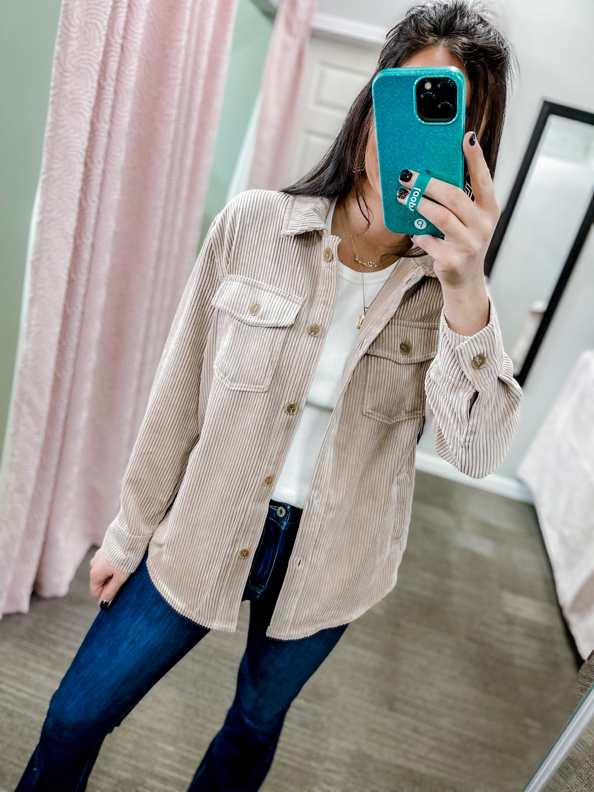 Give It All- Taupe Corduroy Jacket