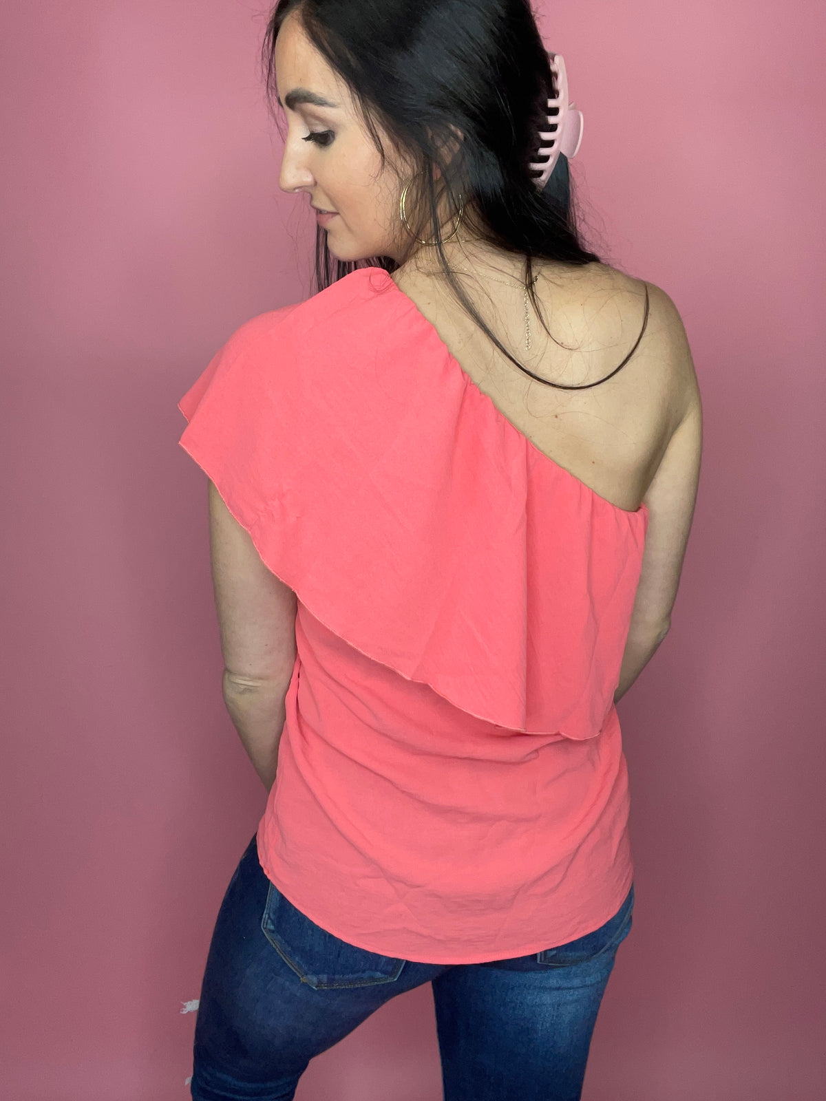 Embrace It Tiered One Shoulder Top