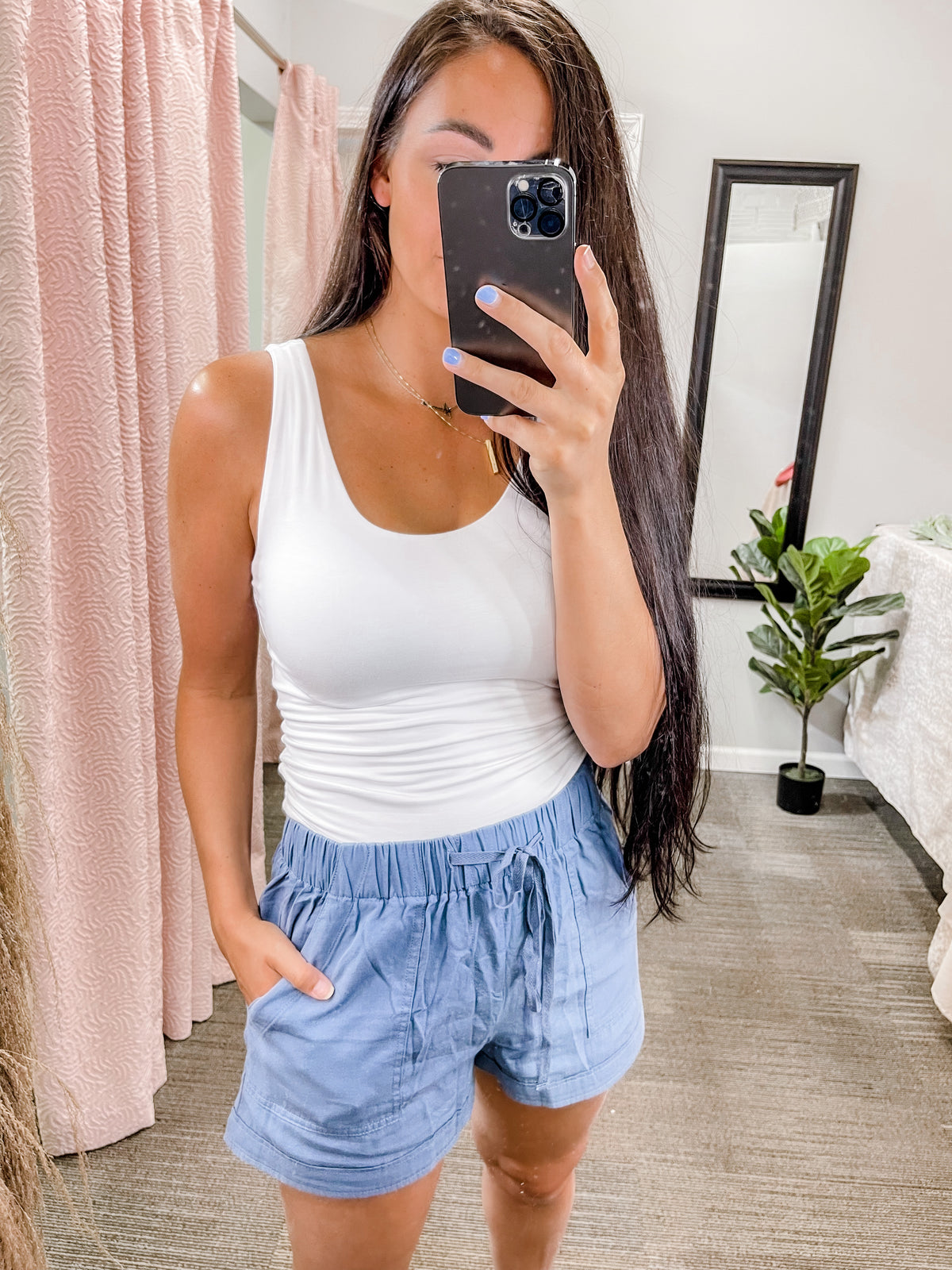 Dream On Casual Shorts-Blue