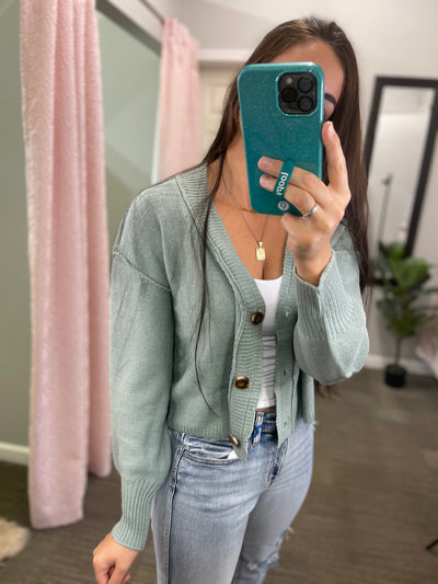 Excited for This- Sage Cardigan