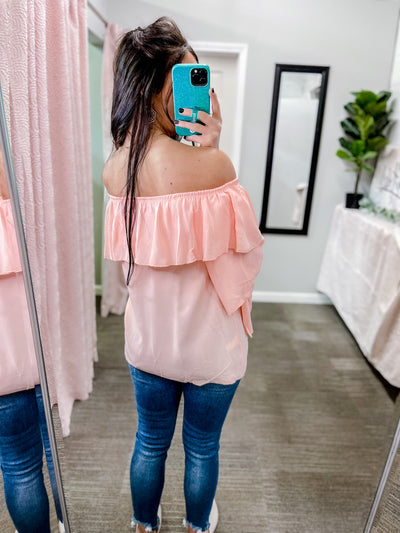 Need You By Me- Blush Off the Shoulder Top