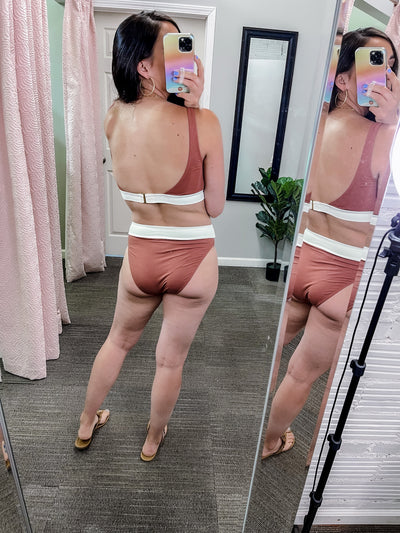 Two-toned Bikini Bottom- Rust