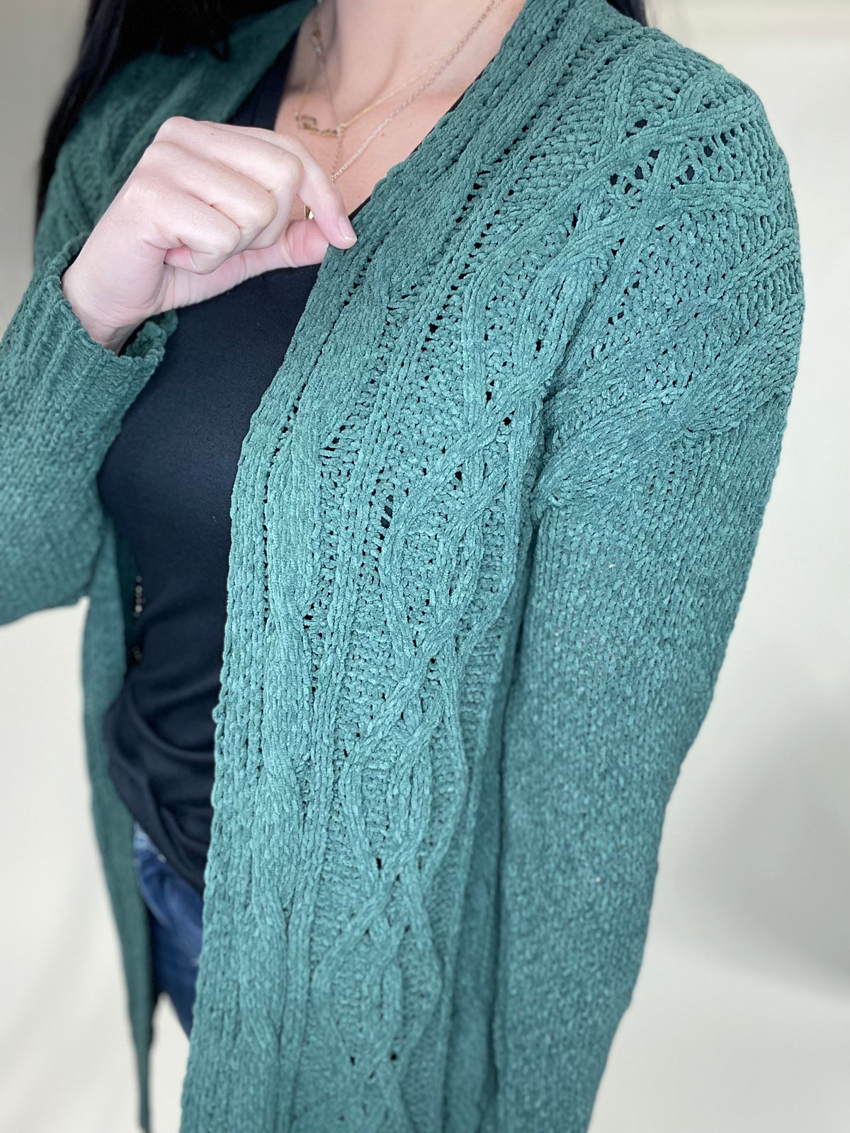 Simple Answer- Forrest Green Knitted Cardigan