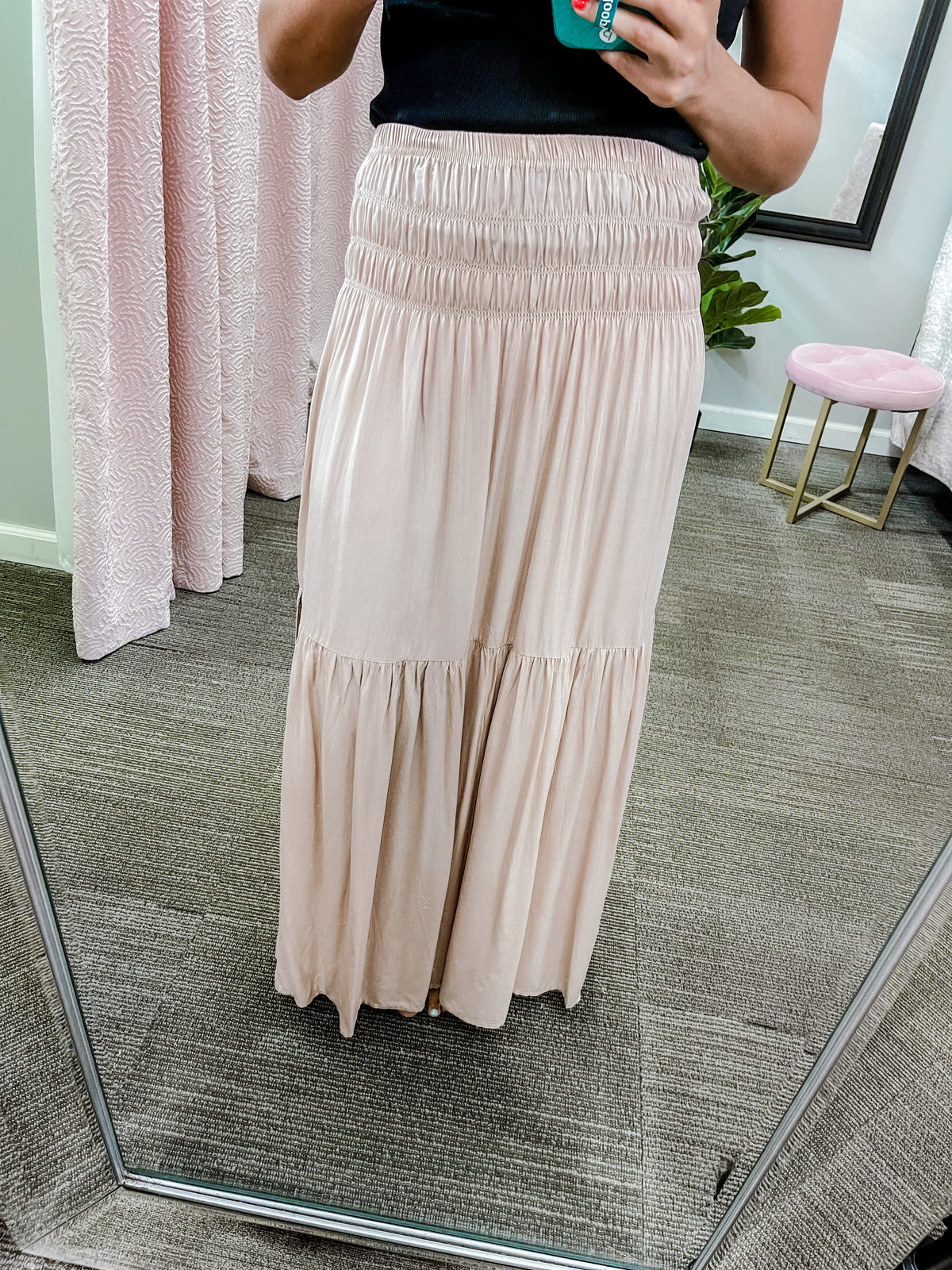 Stop Loving You Tiered Maxi Skirt- Beige