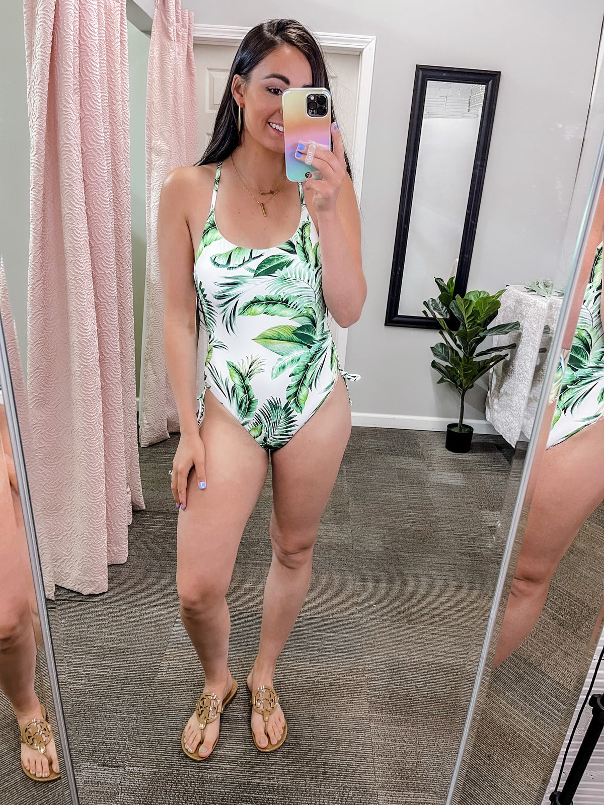 Tropical Leaf One Piece Swim Suit