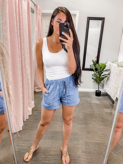 Dream On Casual Shorts-Blue