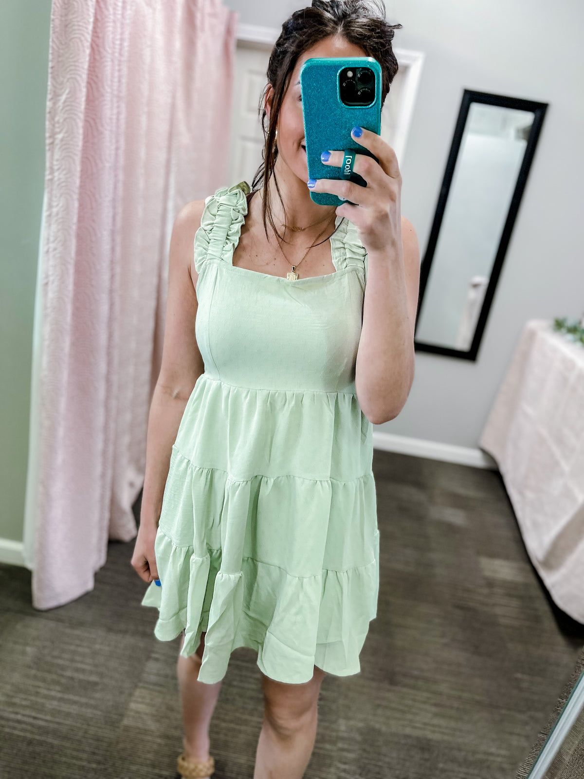 Everybody Loves It- Sage Tiered Dress