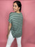 Inviting You In Striped T-shirt Top- Sage